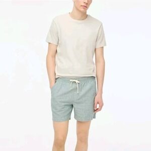 J.Crew Mens XL Green Linen Cotton Blend Drawstring Shorts BG557 NEW